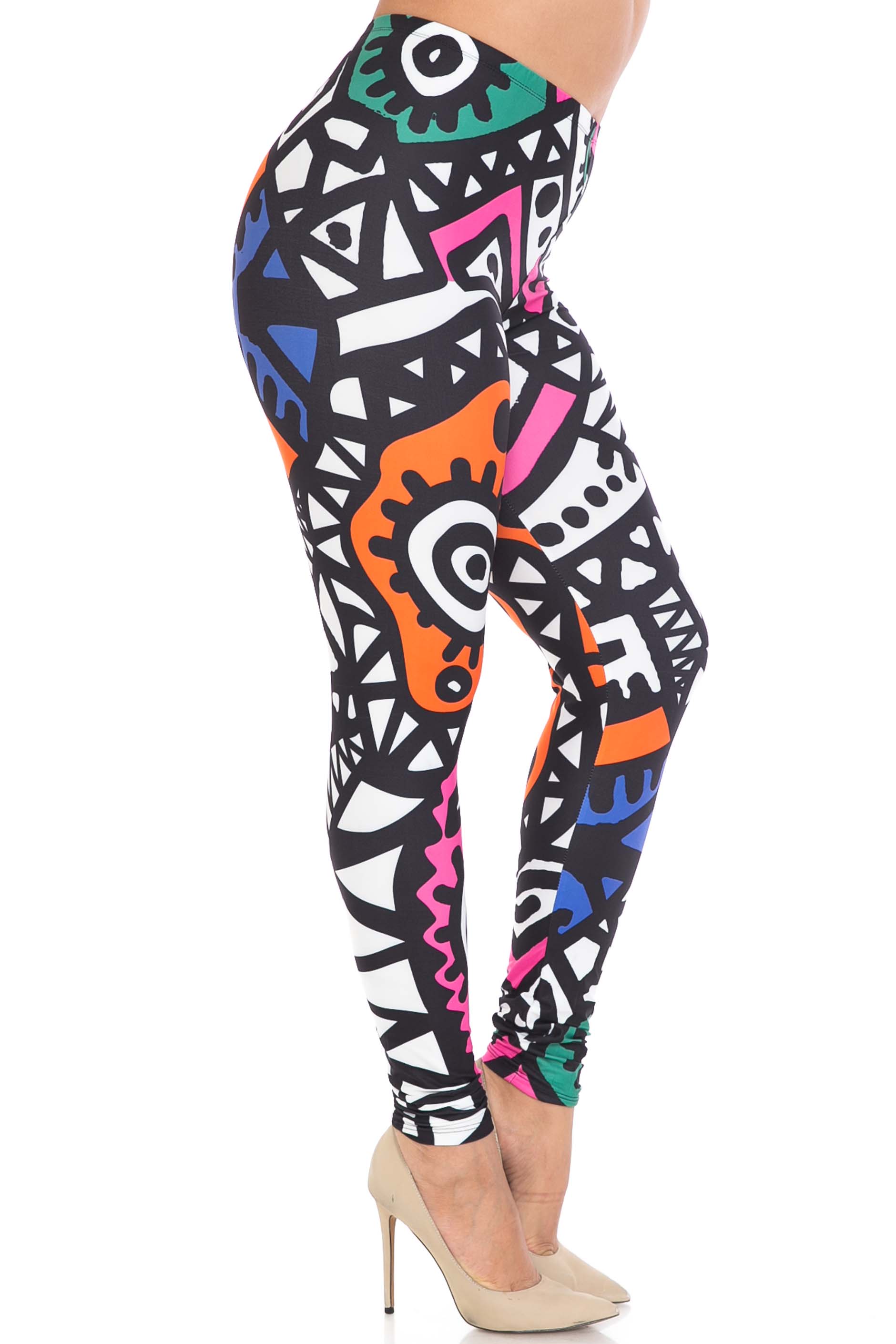 Wholesale Creamy Soft Color Tribe Plus Size Leggings - By USA Fashion™