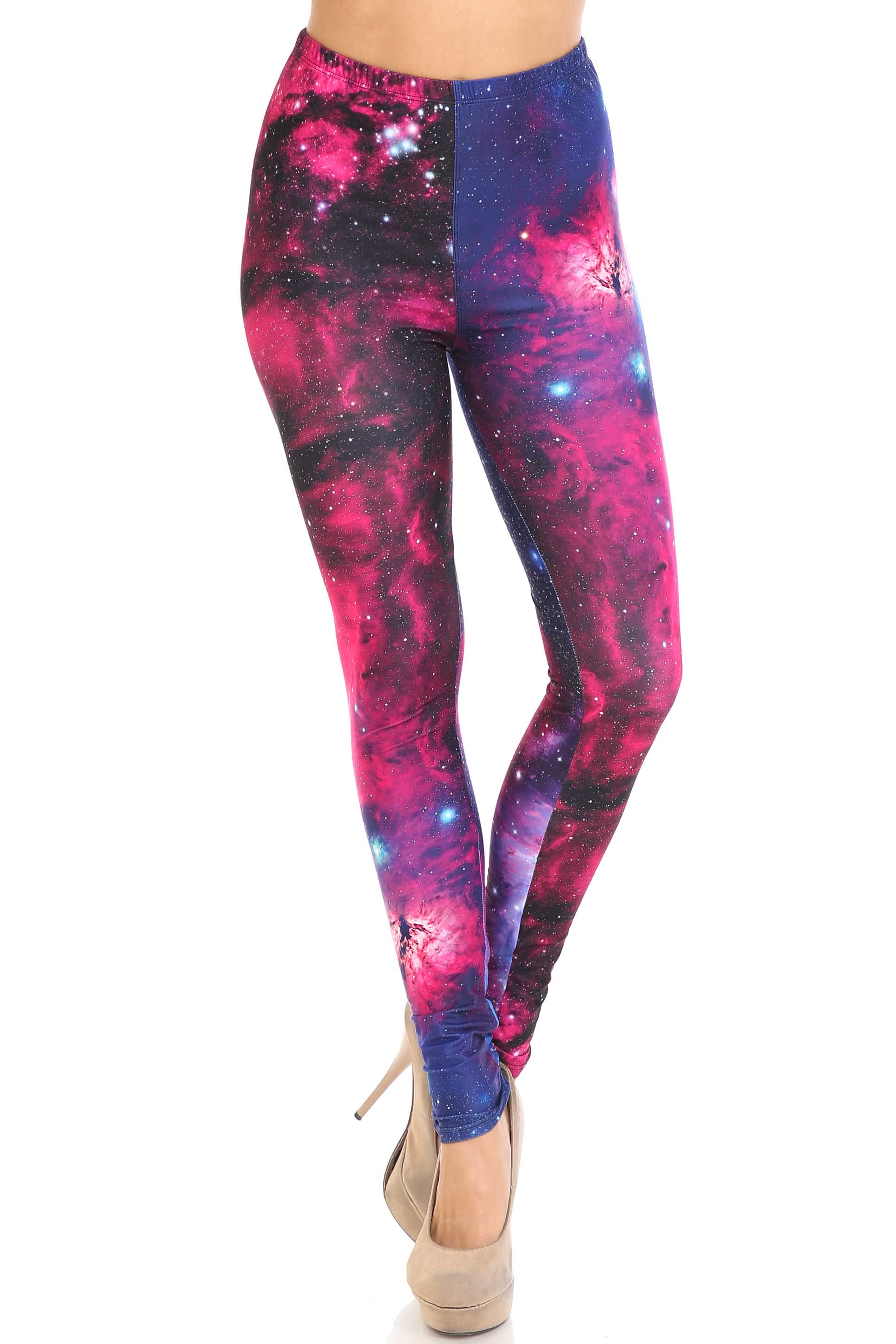 Wholesale Creamy Soft Fuchsia Galaxy Leggings - USA Fashion™