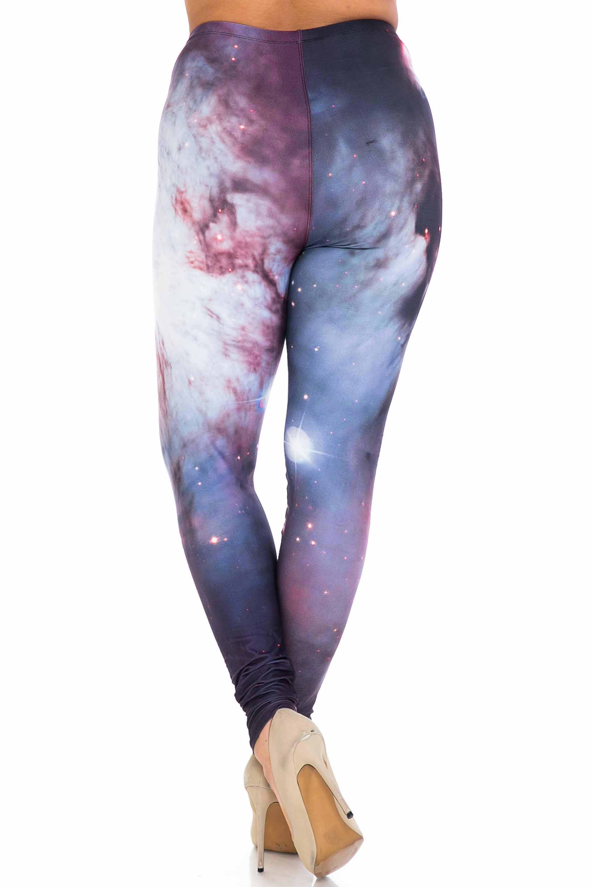 Wholesale Creamy Soft Black Galaxy Extra Plus Size Leggings - 3X-5X - USA Fashion™