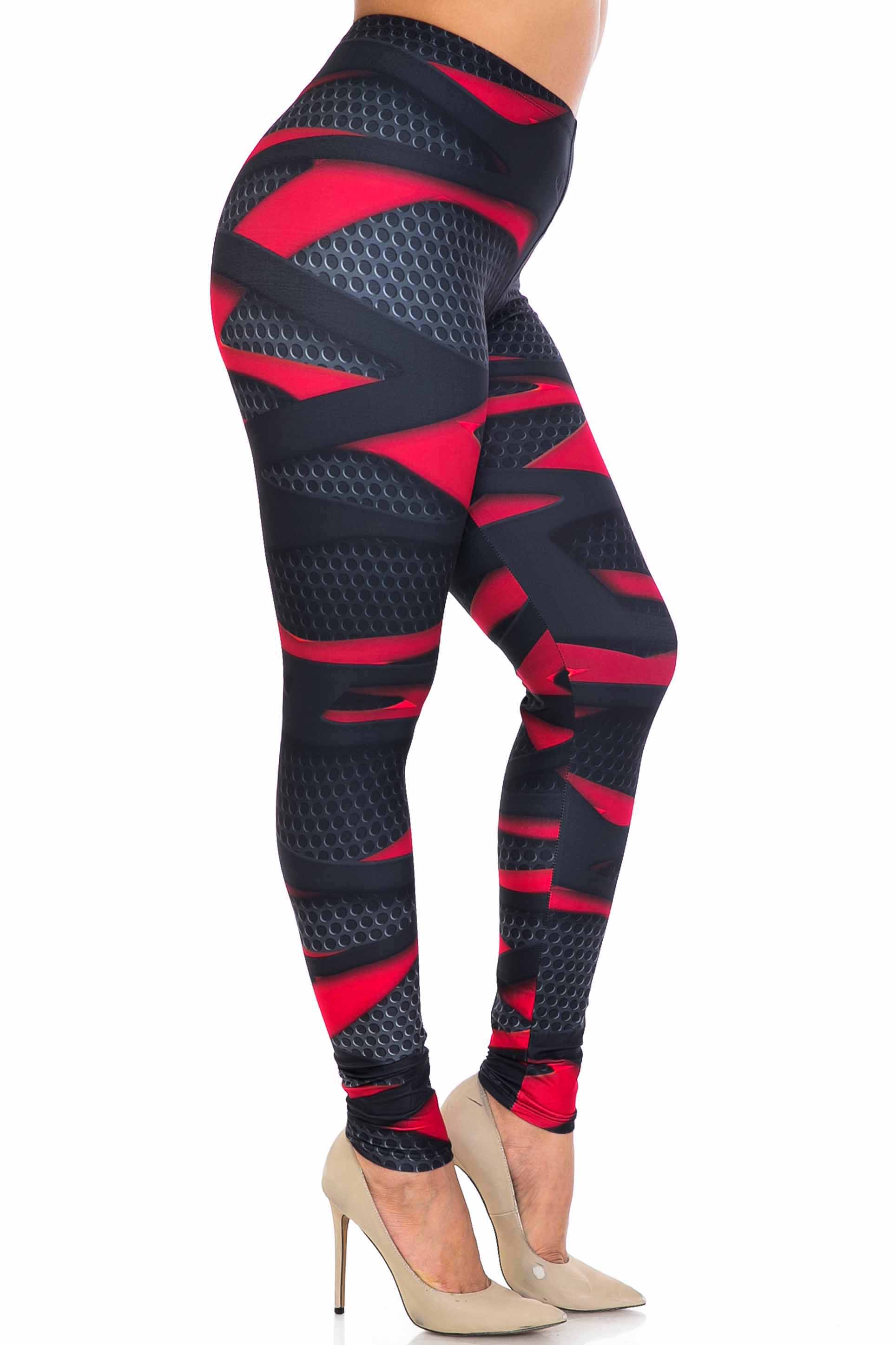 Wholesale Creamy Soft Cascading 3D Sport Wrap Extra Plus Size Leggings - 3X-5X - USA Fashion™