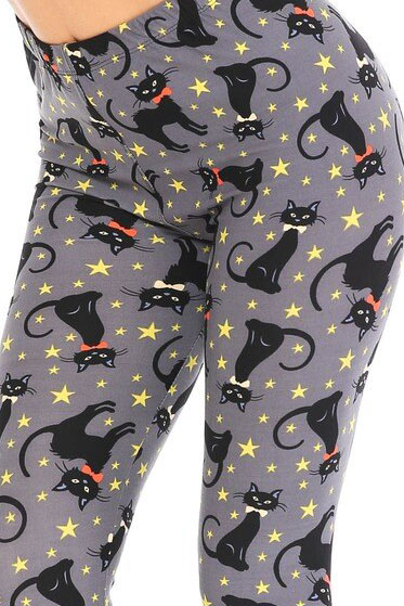 Wholesale Buttery Soft Bow-tie Black Kitty Cats Kids Leggings
