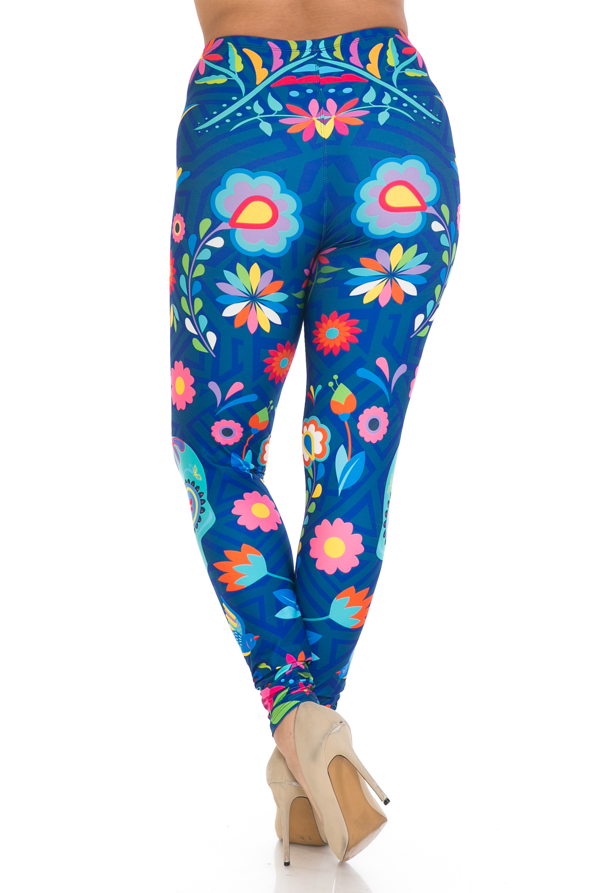 Wholesale Creamy Soft Garden of Eden Sugar Skull Plus Size Leggings - USA Fashion™