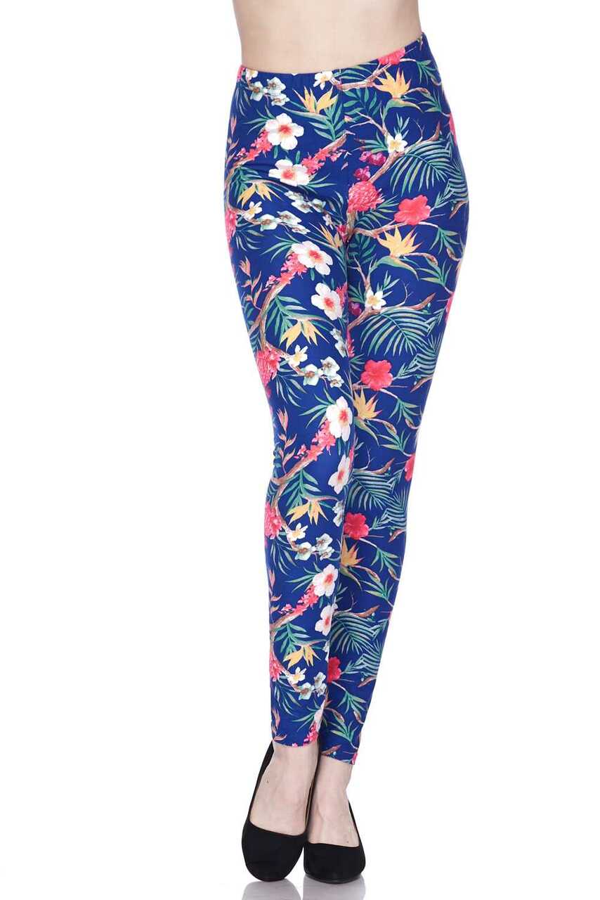 Wholesale Buttery Smooth Elegant Flowing Floral Plus Size Leggings