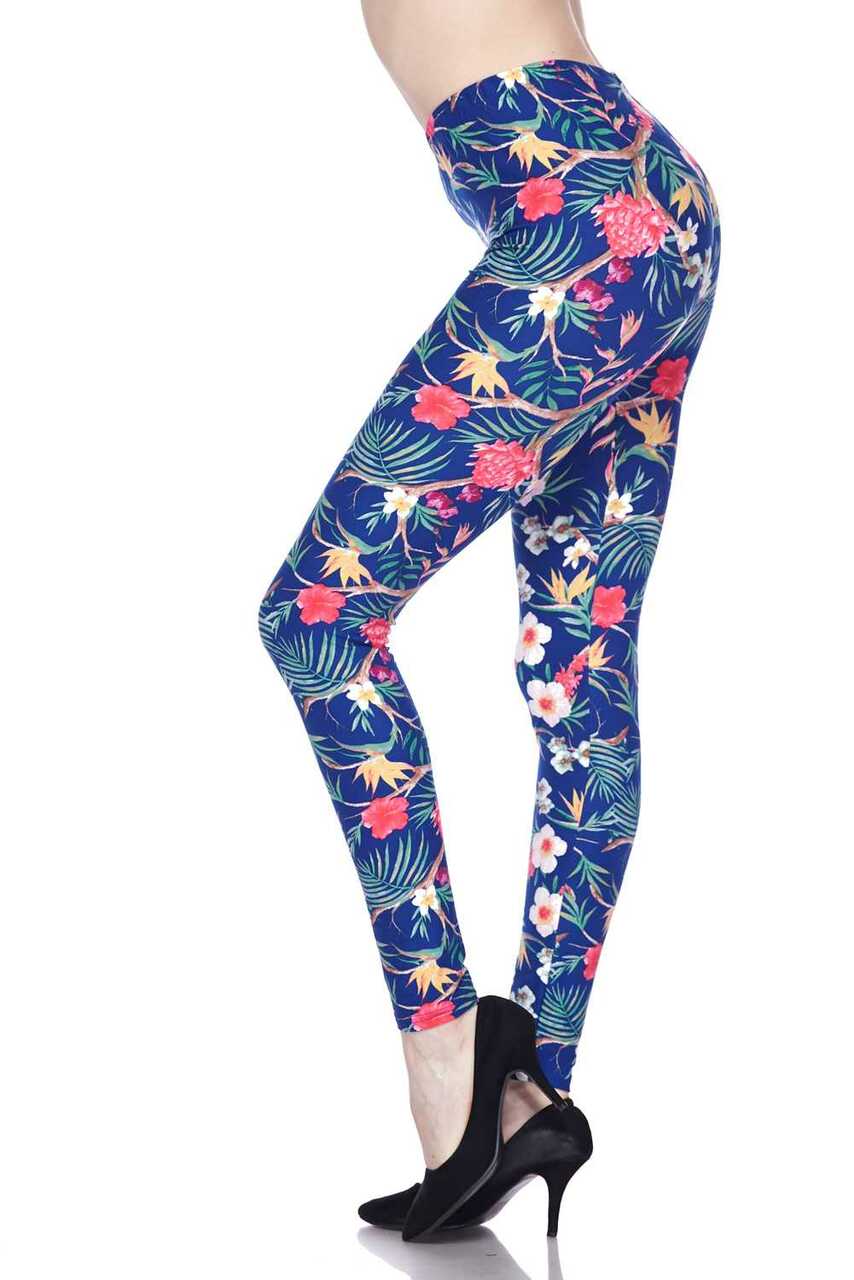 Wholesale Buttery Smooth Elegant Flowing Floral Plus Size Leggings