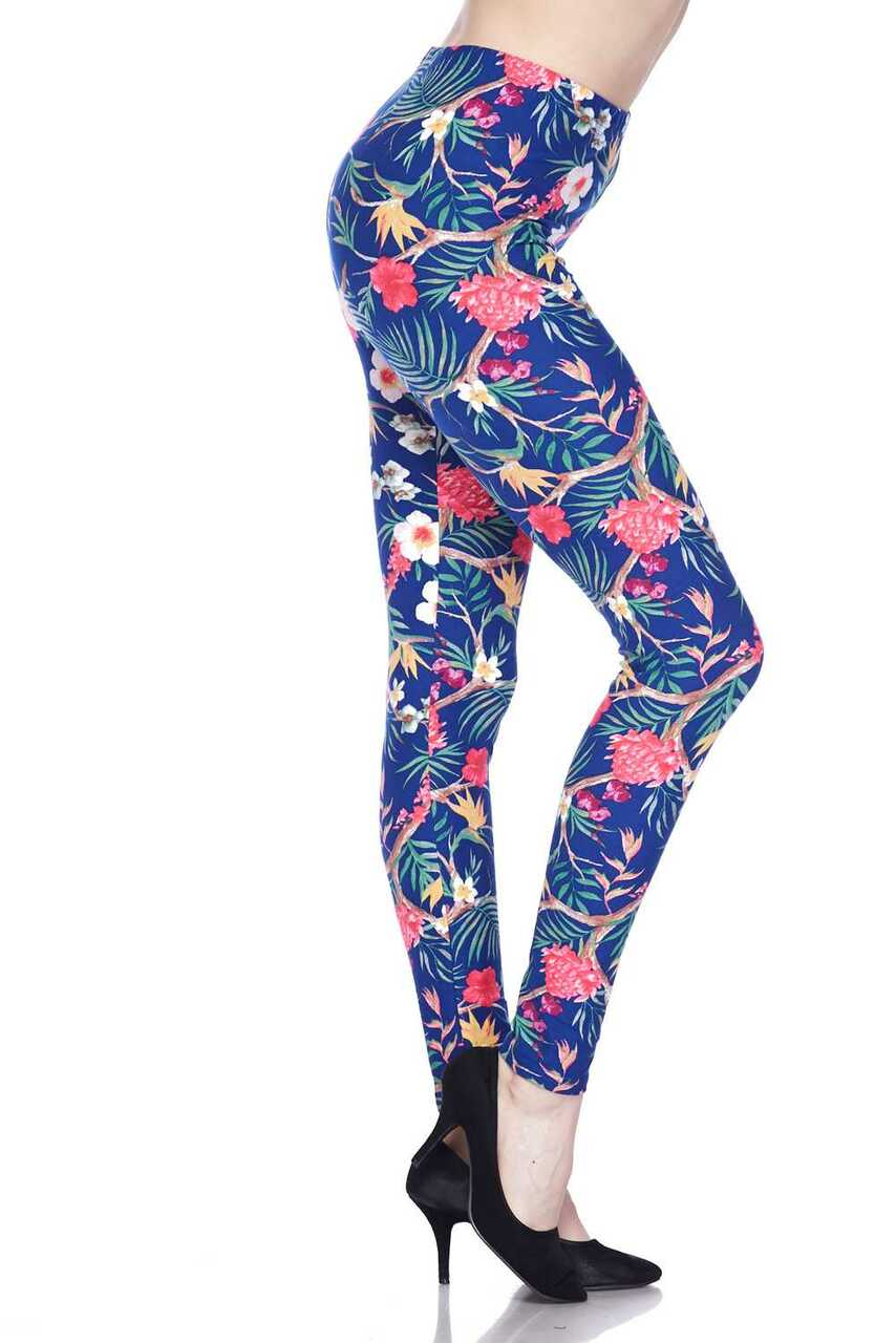 Wholesale Buttery Smooth Elegant Flowing Floral Plus Size Leggings