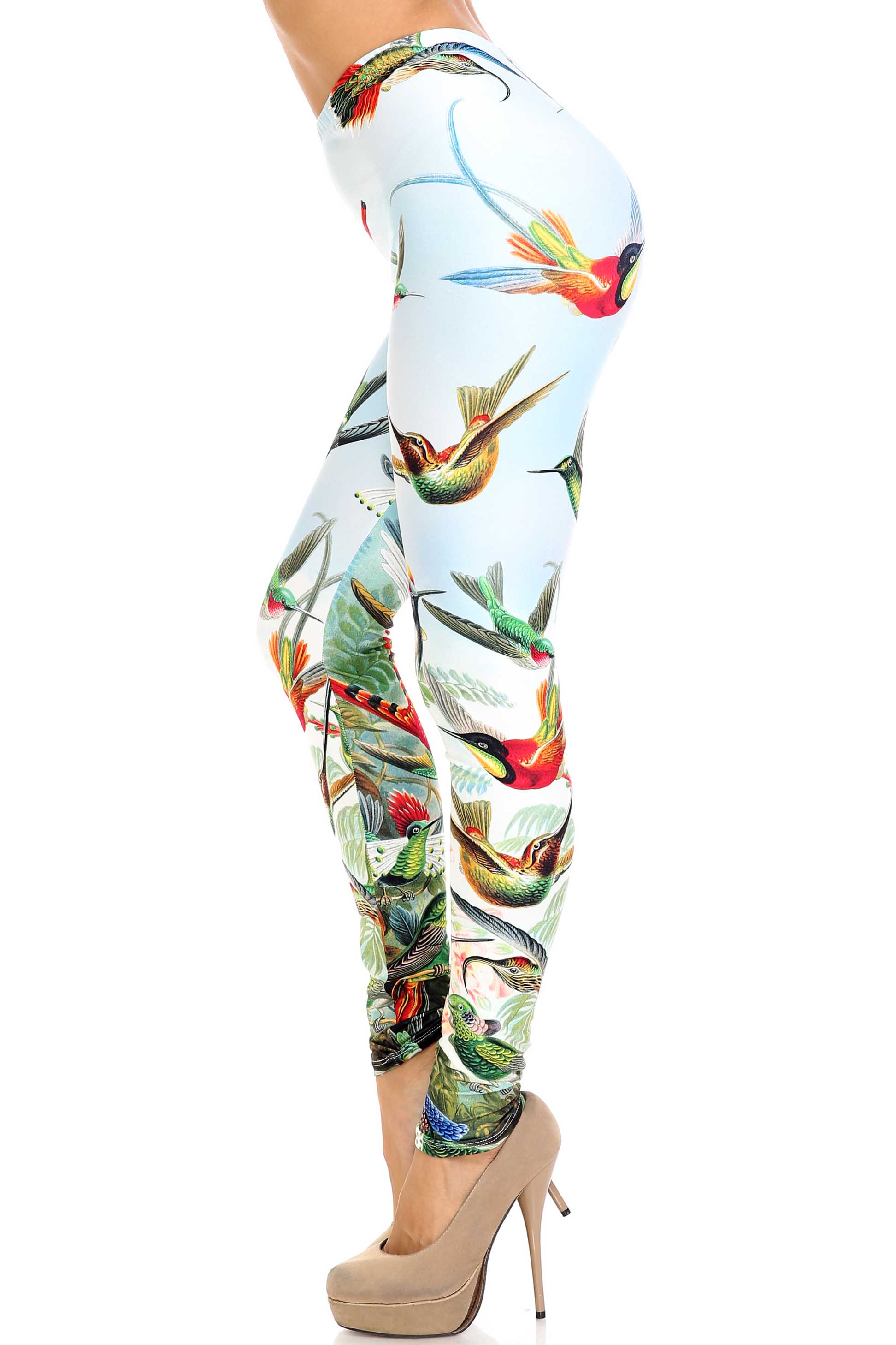 Wholesale Creamy Soft Happy Hummingbirds Plus Size Leggings - USA Fashion™