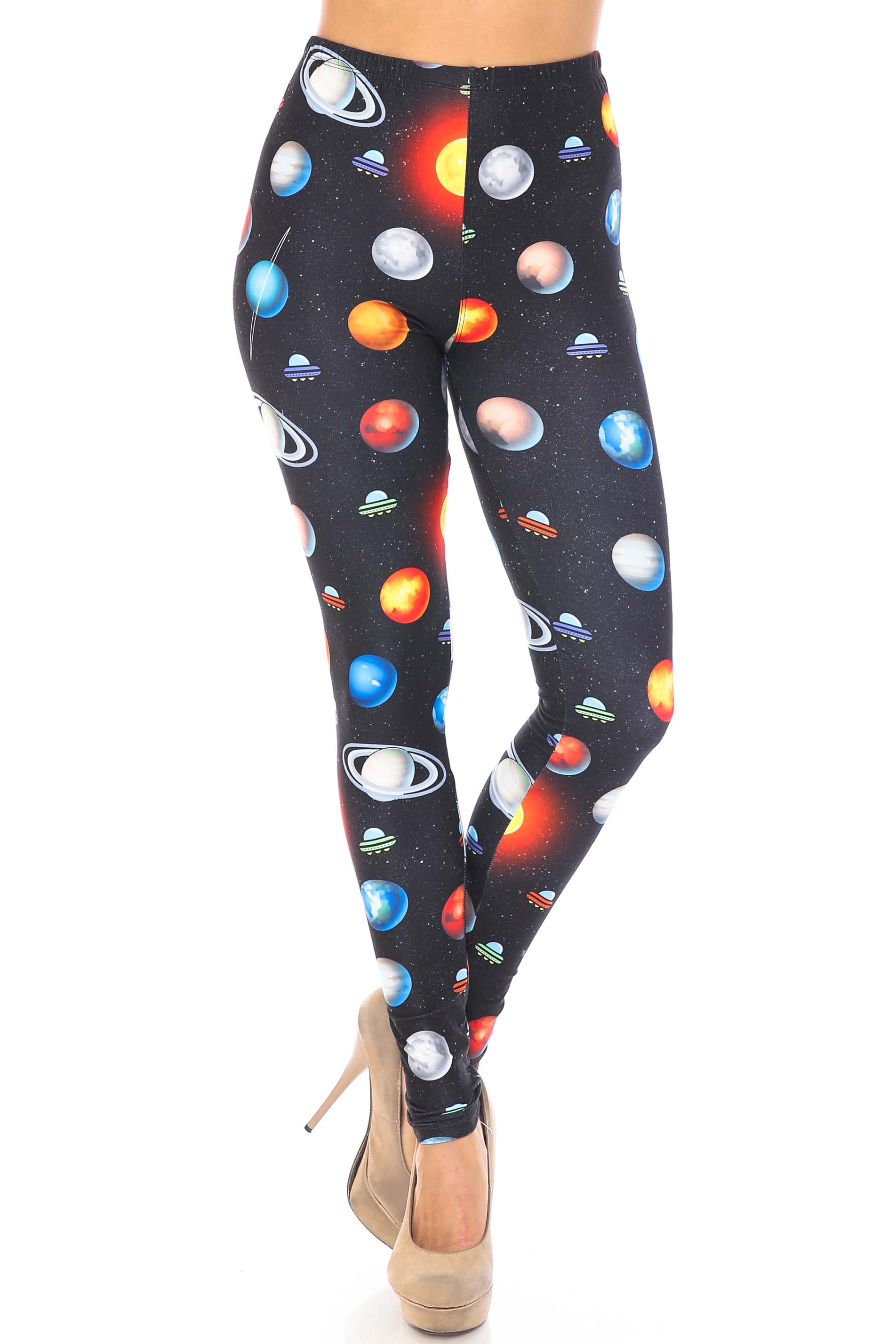 Wholesale Creamy Soft Galaxy Planets Extra Plus Size Leggings - 3X-5X - USA Fashion™