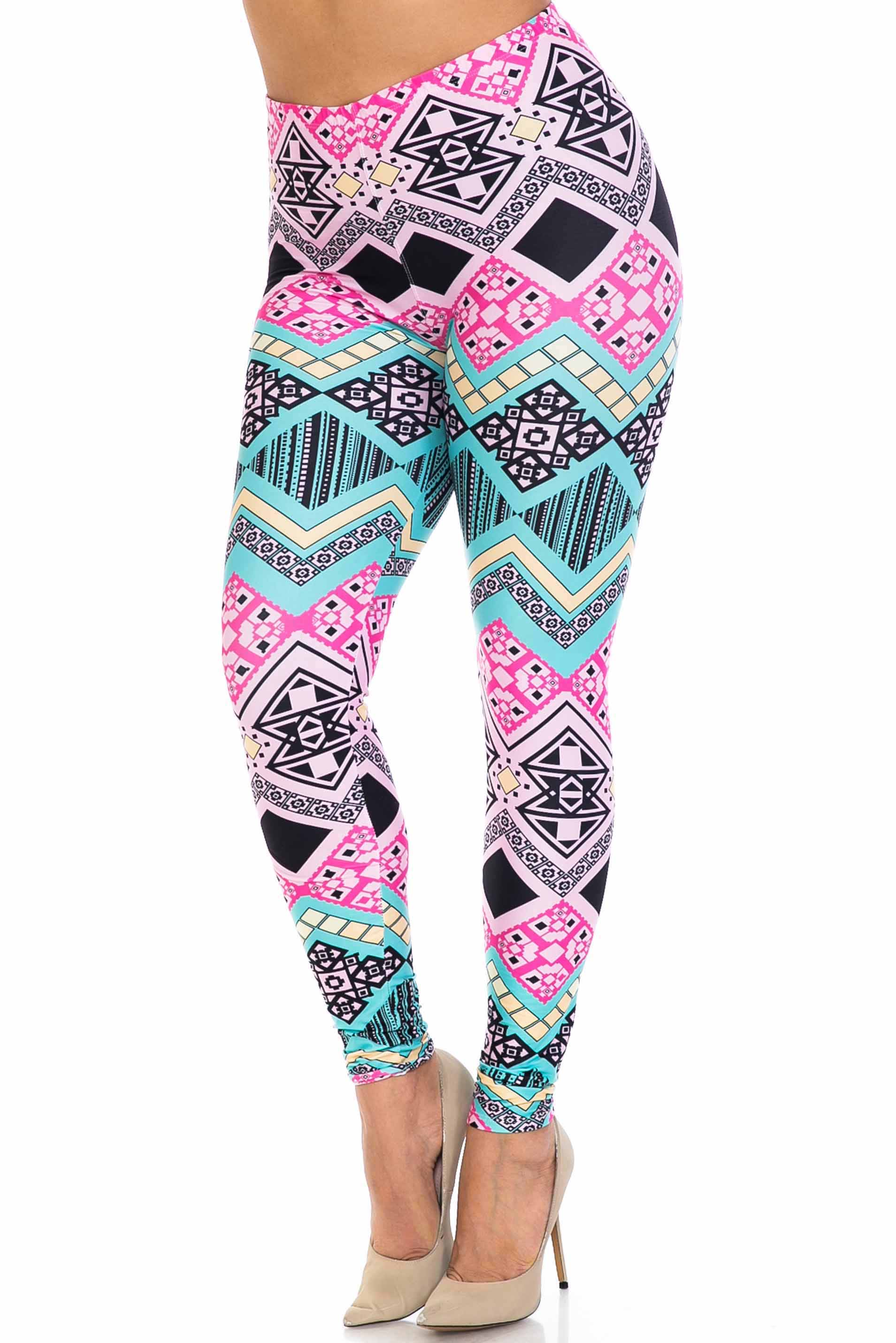 Wholesale Creamy Soft Tasty Tribal Plus Size Leggings - USA Fashion™