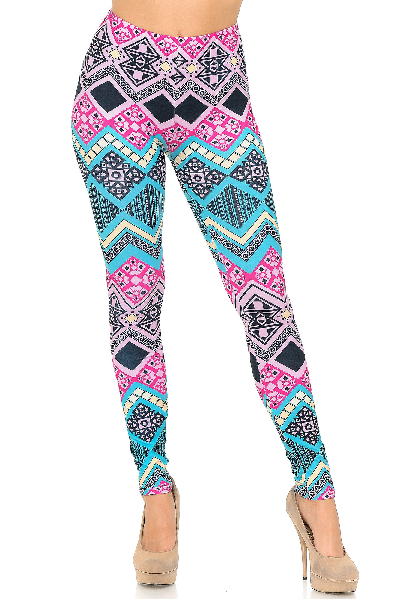 Wholesale Creamy Soft Tasty Tribal Extra Plus Size Leggings - 3X-5X - USA Fashion™