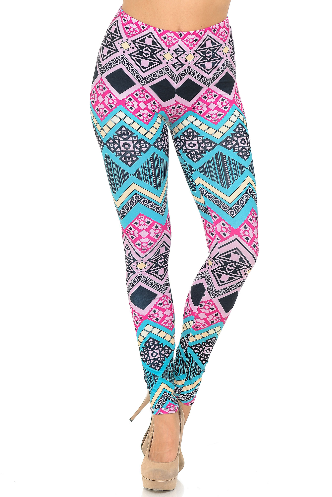 Wholesale Creamy Soft Tasty Tribal Extra Plus Size Leggings - 3X-5X - USA Fashion™