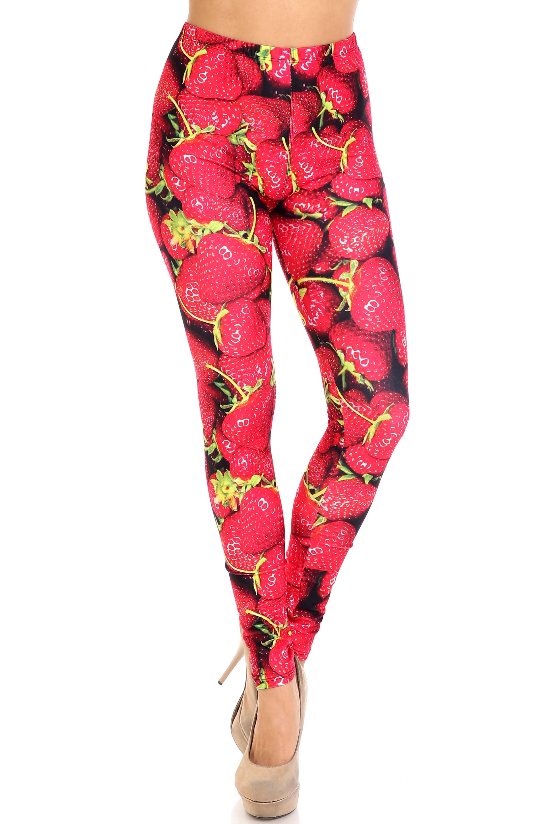 Wholesale Creamy Soft Strawberry Extra Plus Size Leggings - 3X-5X - USA Fashion™