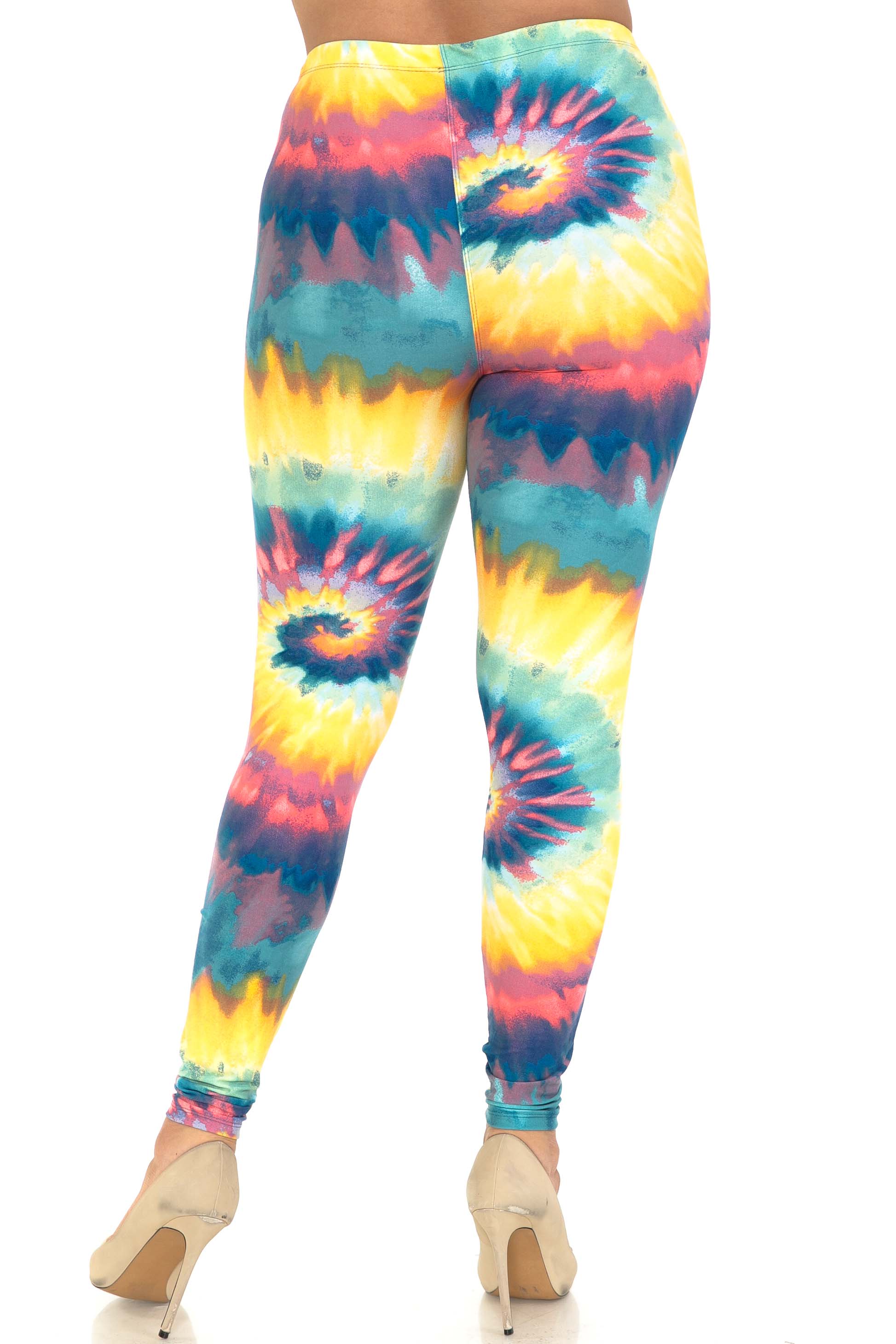 Wholesale Buttery Smooth Multi-Color-Bold Tie Dye Plus Size Leggings