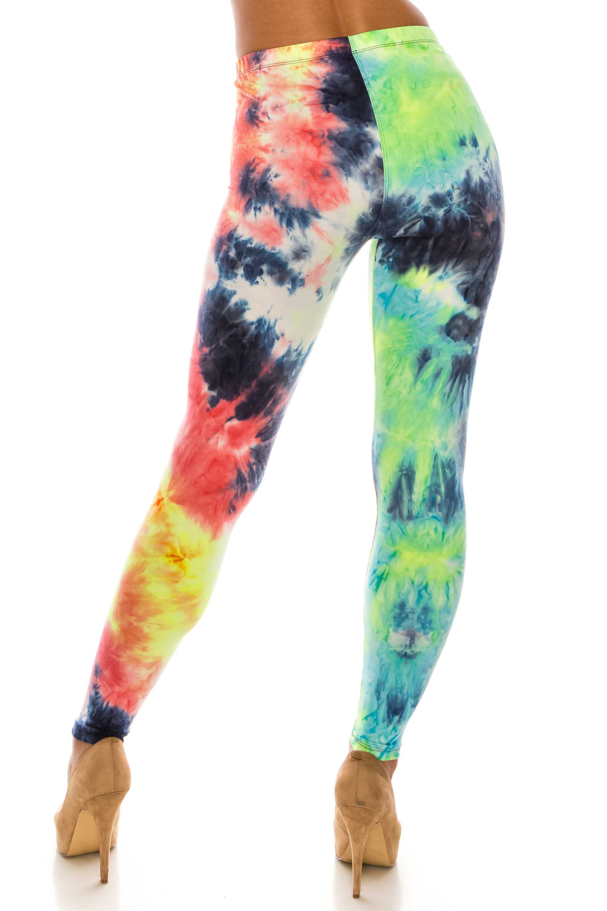 Wholesale Buttery Smooth Summer Yellow Tie Dye Leggings