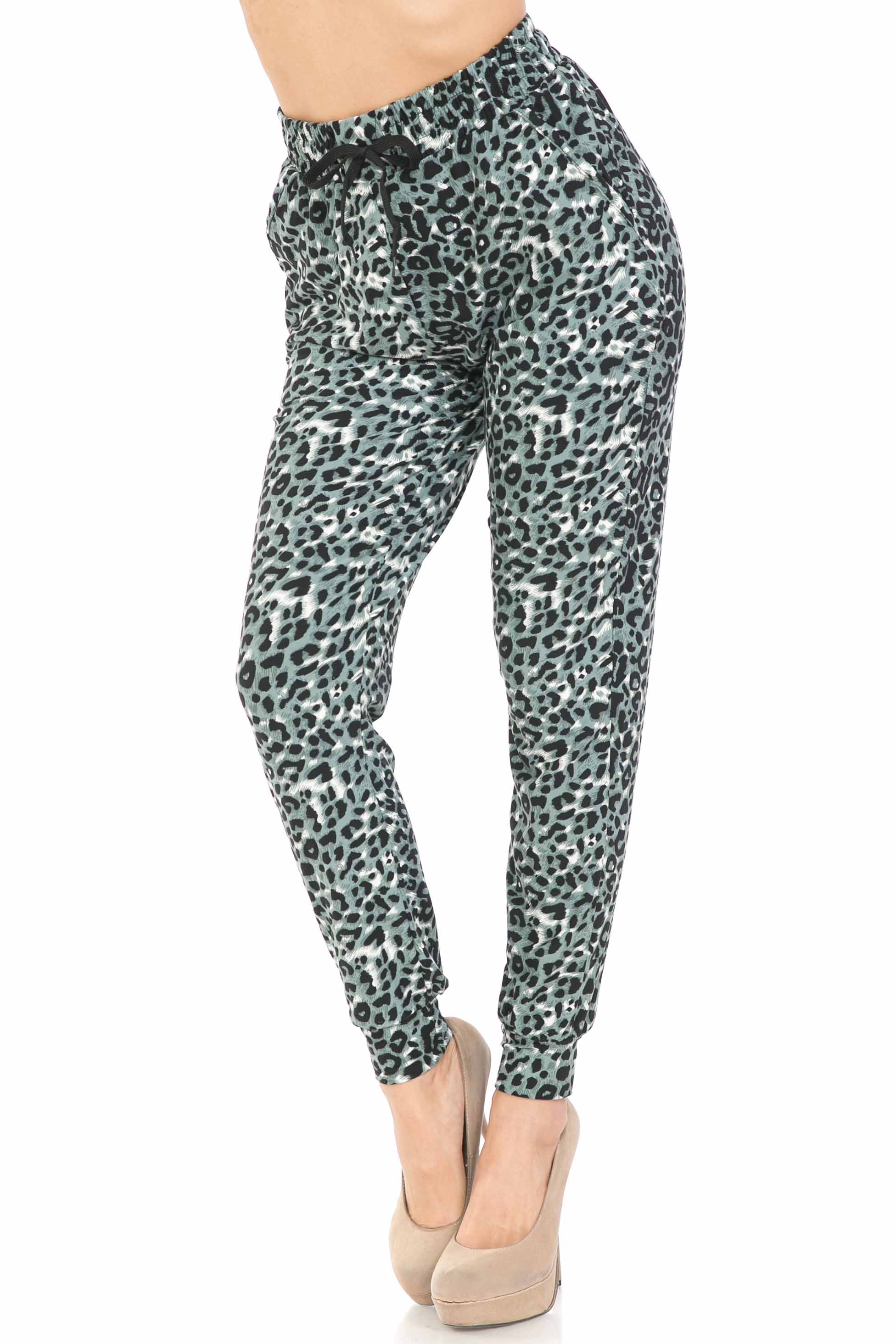 Wholesale Buttery Smooth Snow Leopard Joggers