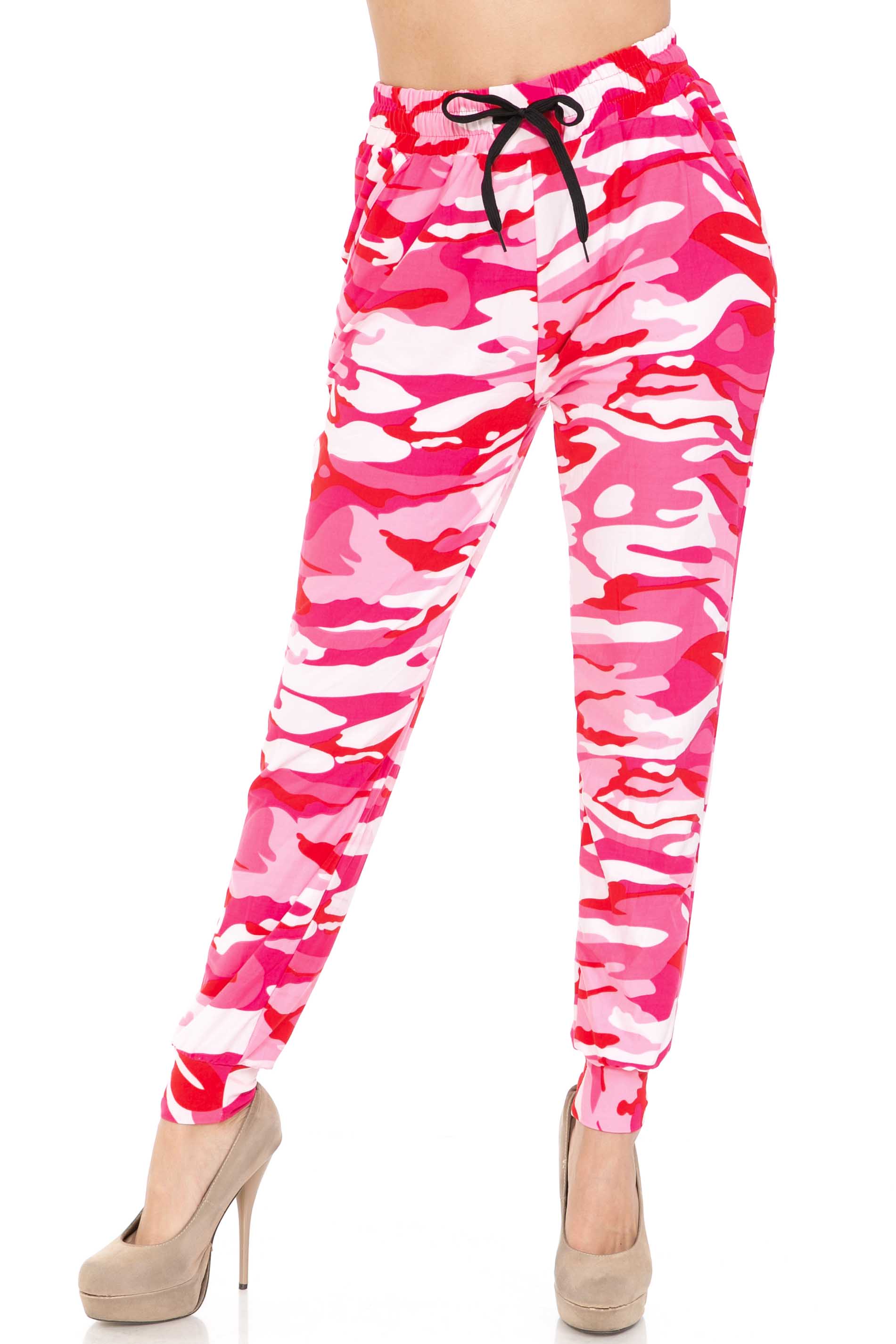 Wholesale Buttery Smooth Pink Camouflage Joggers - EEVEE