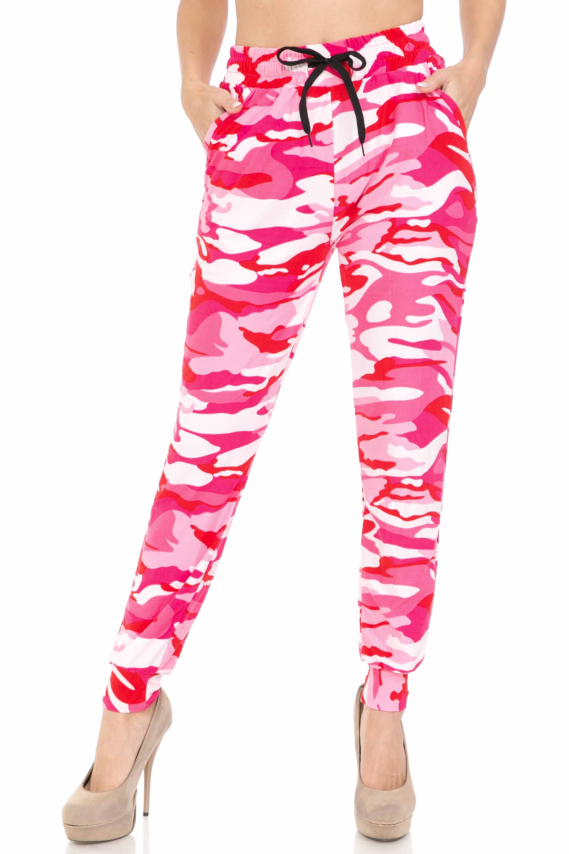 Wholesale Buttery Smooth Pink Camouflage Joggers - EEVEE