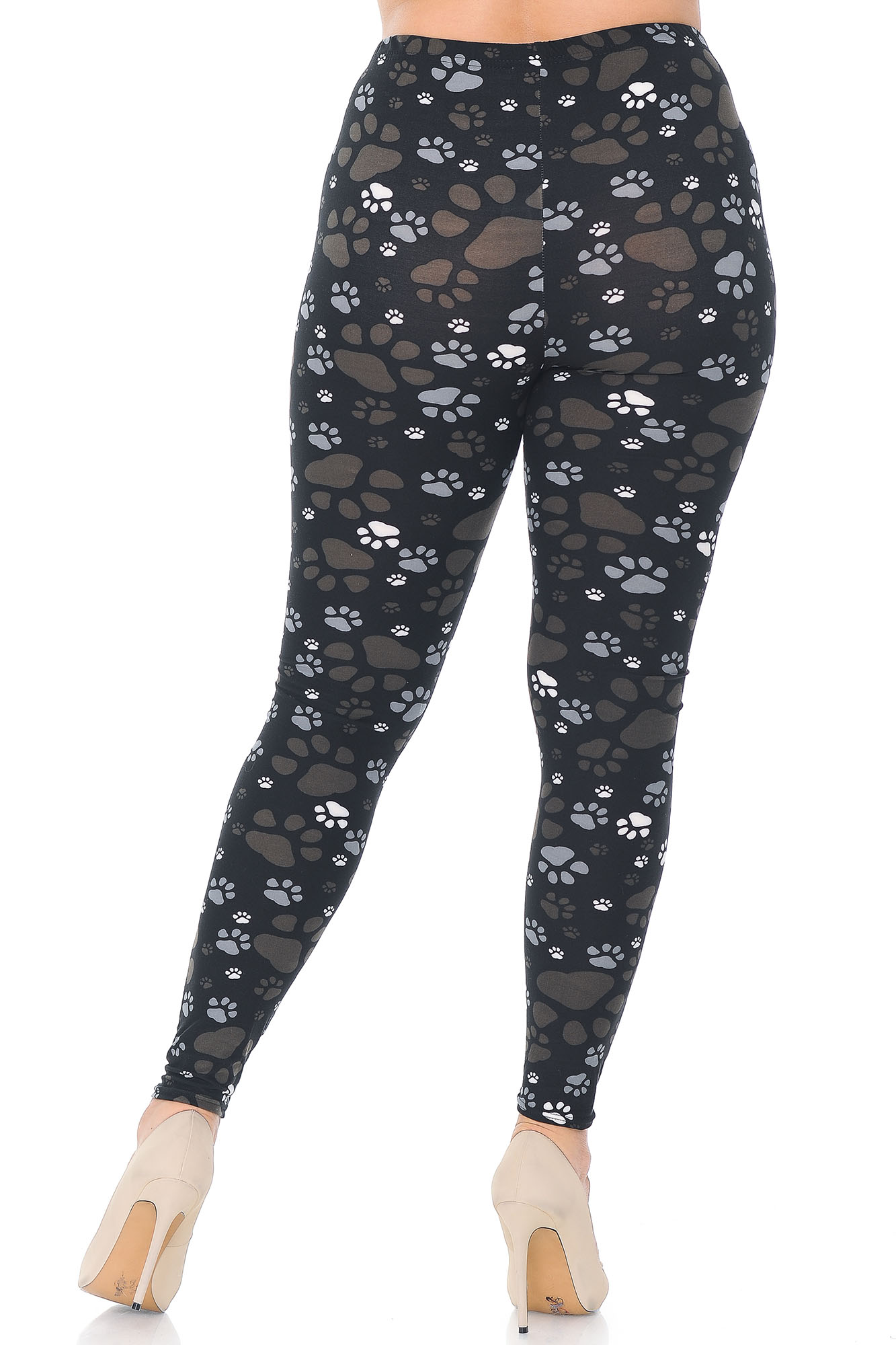 Wholesale Creamy Soft Muddy Paw Print Plus Size Leggings - USA Fashion™