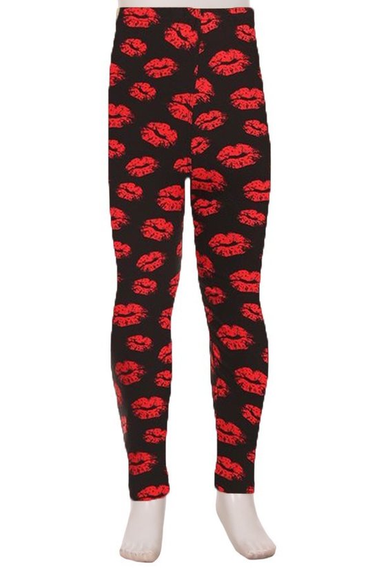 Wholesale Buttery Soft Red Lips Kids Leggings 