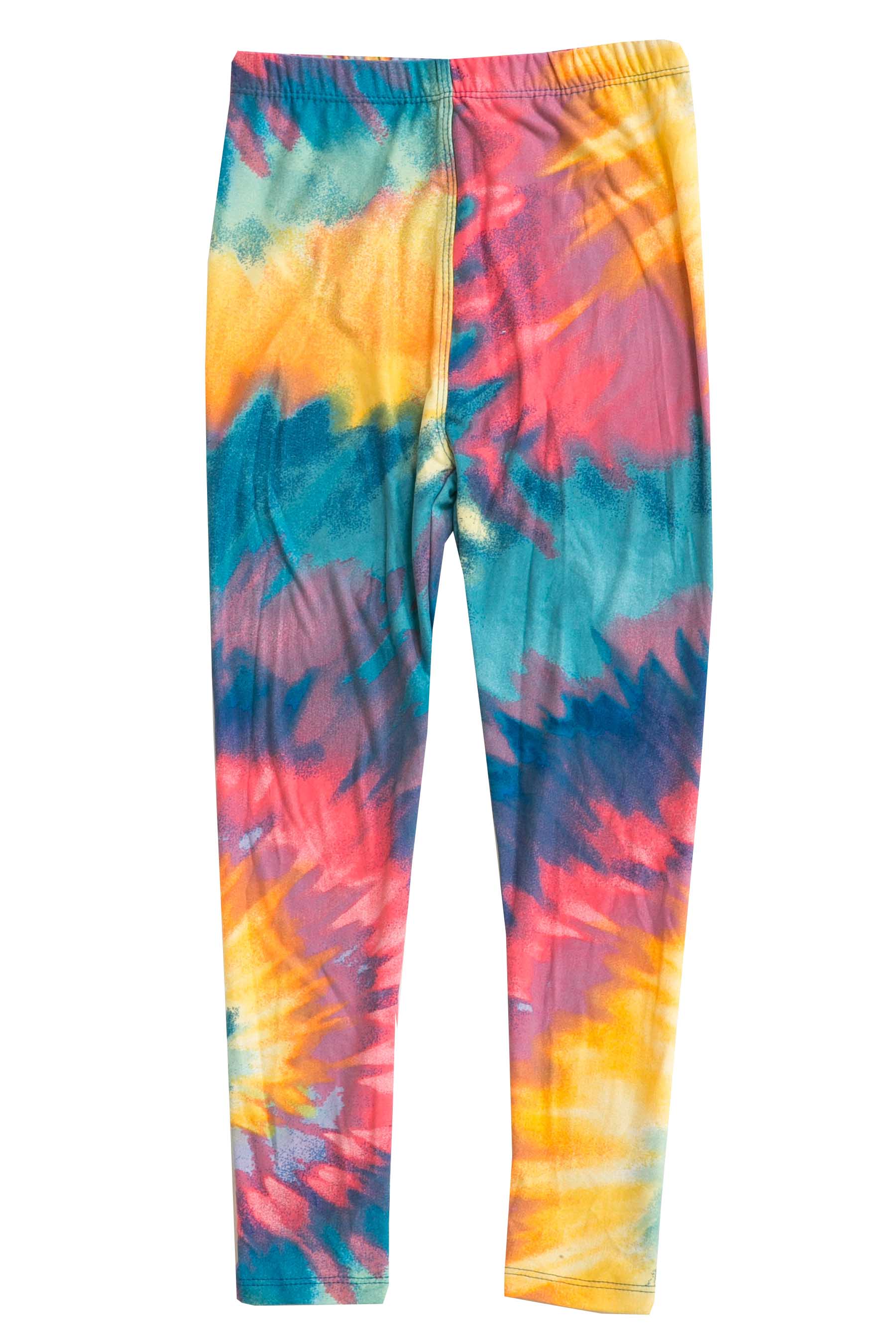 Wholesale Buttery Soft Multi-Color-Bold Tie Dye Kids Leggings 