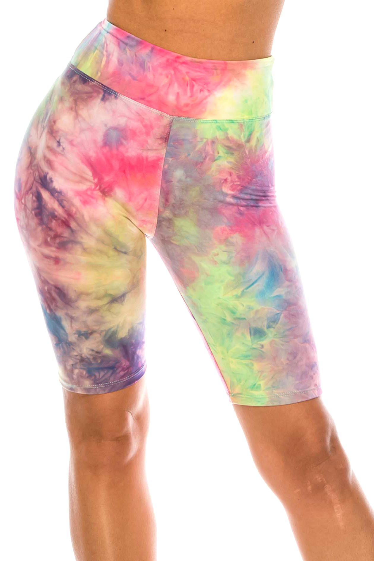 Wholesale Buttery Smooth Tie Dye High Waisted Biker Shorts - 3 Inch Waist