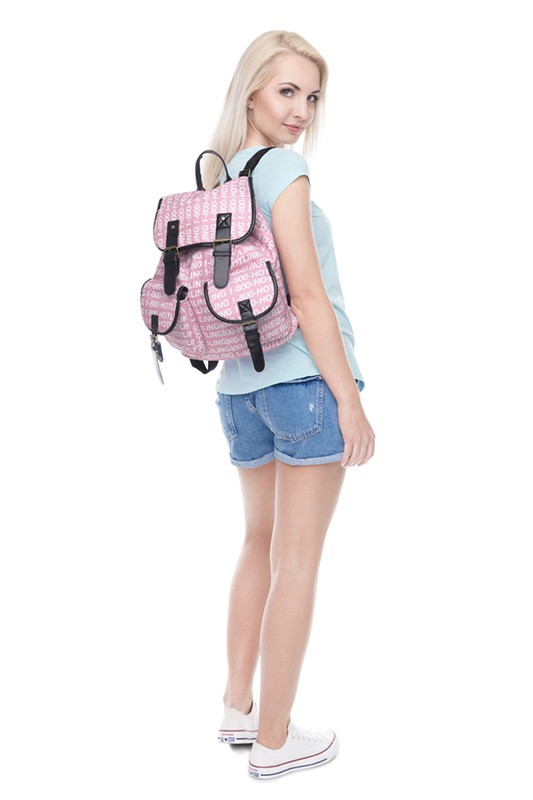 Wholesale Hotline Bling Graphic Print Buckle Flap Backpack