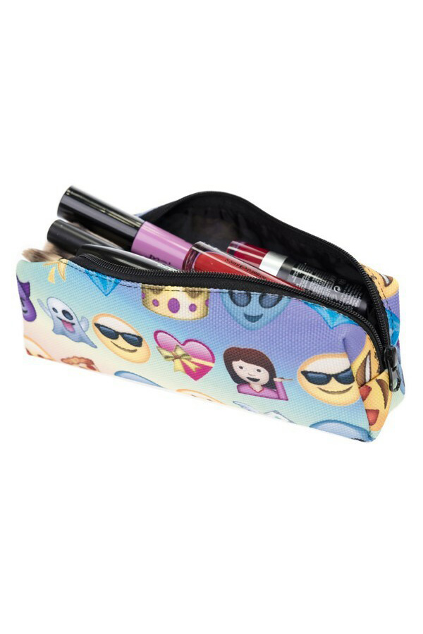 Emoji Characters Rectangular Graphic Print Cosmetics Case - 21 Styles