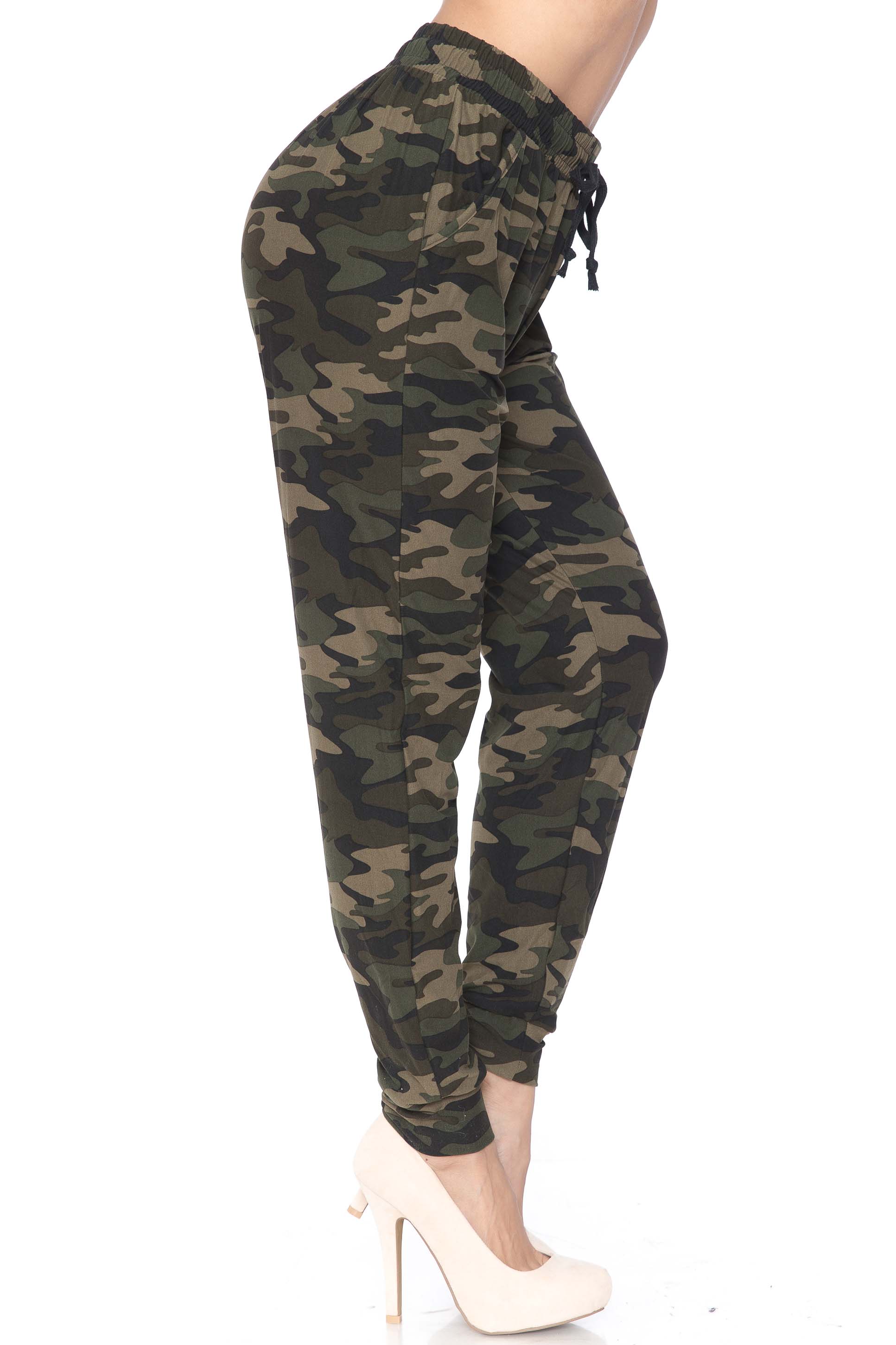 Wholesale Buttery Smooth Green Camouflage Joggers - New Mix