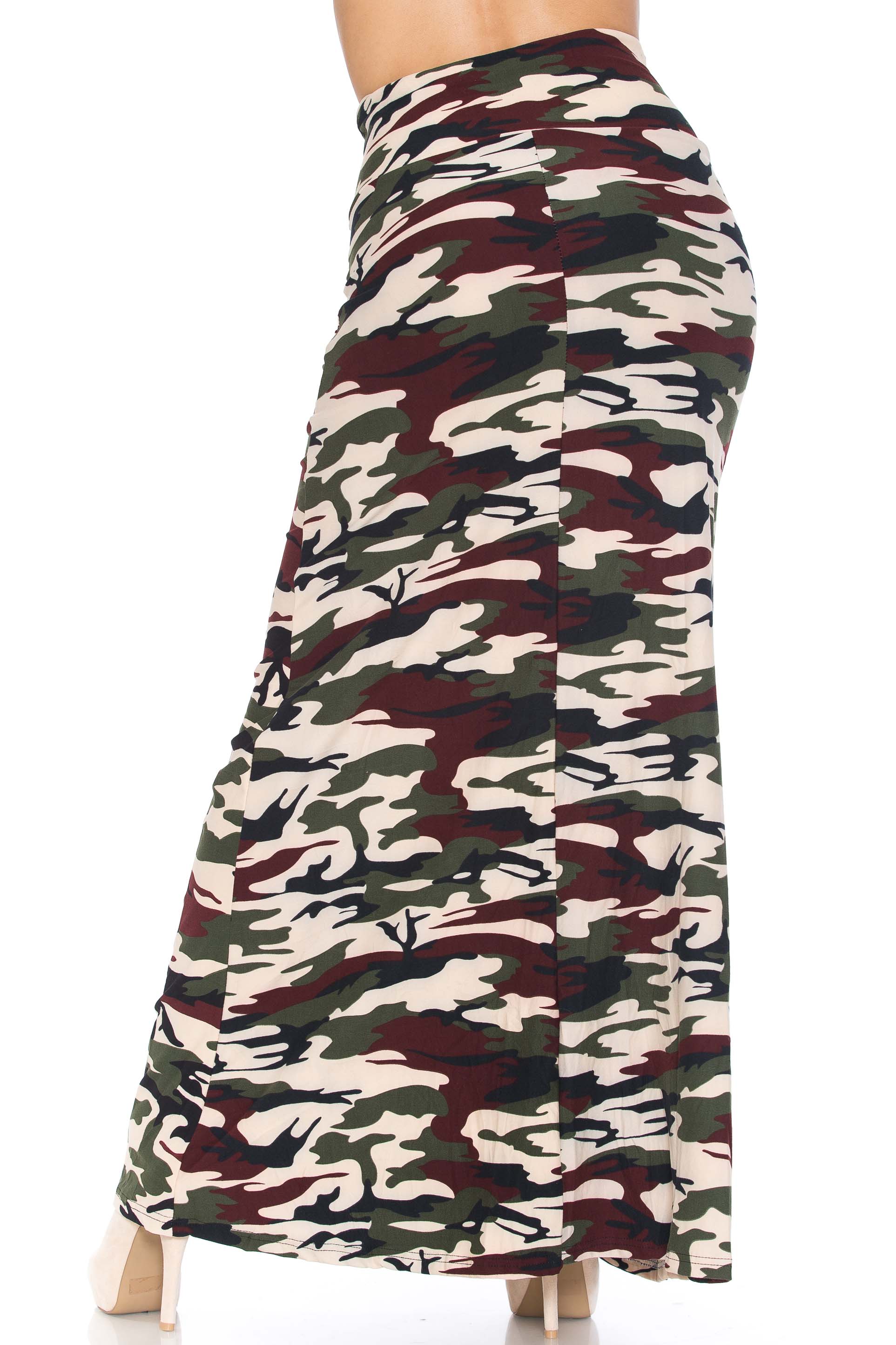 Wholesale Buttery Smooth Cozy Camouflage Maxi Skirt