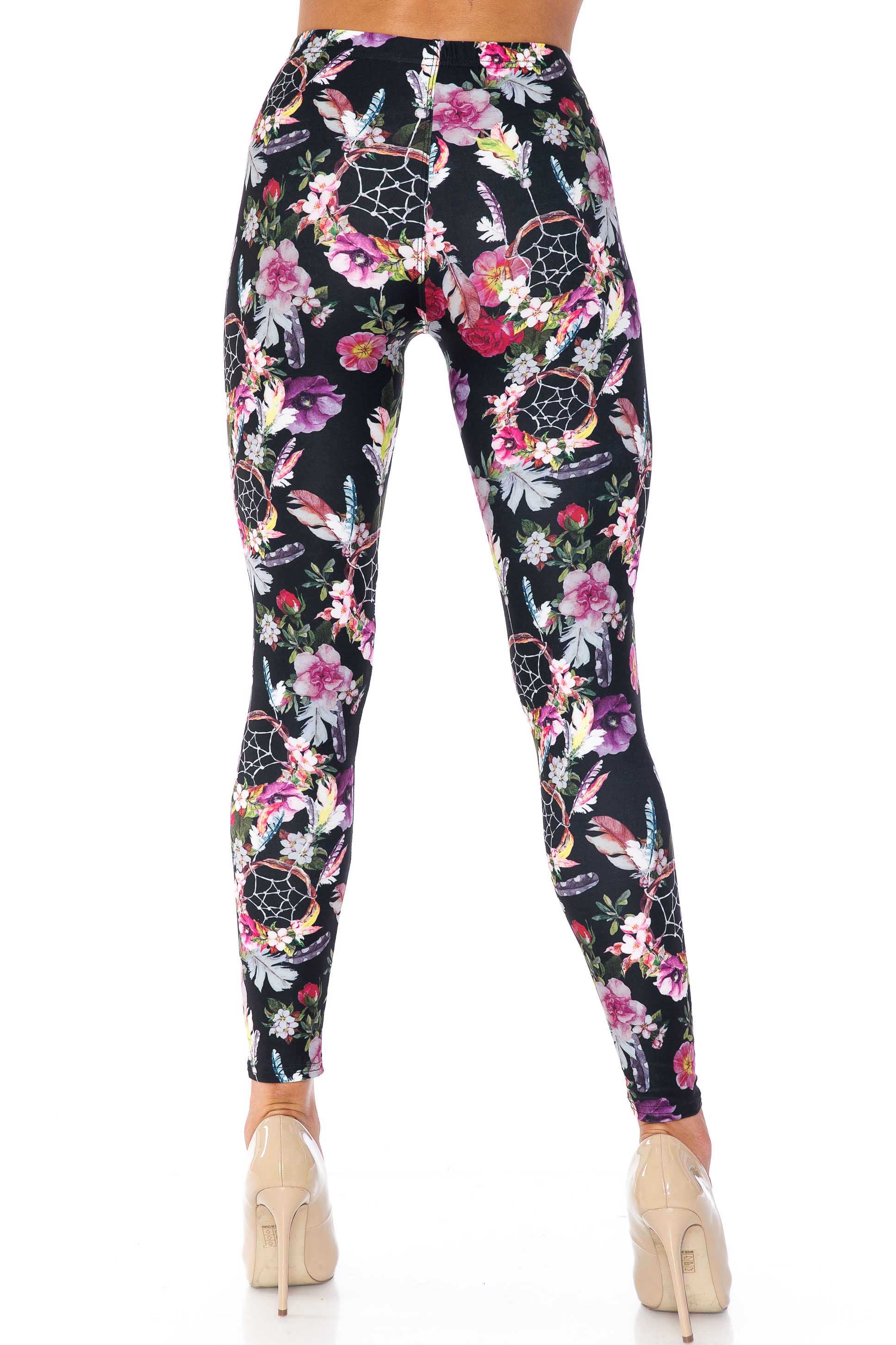 Wholesale Creamy Soft Floral Dreamcatcher Plus Size Leggings - USA Fashion™