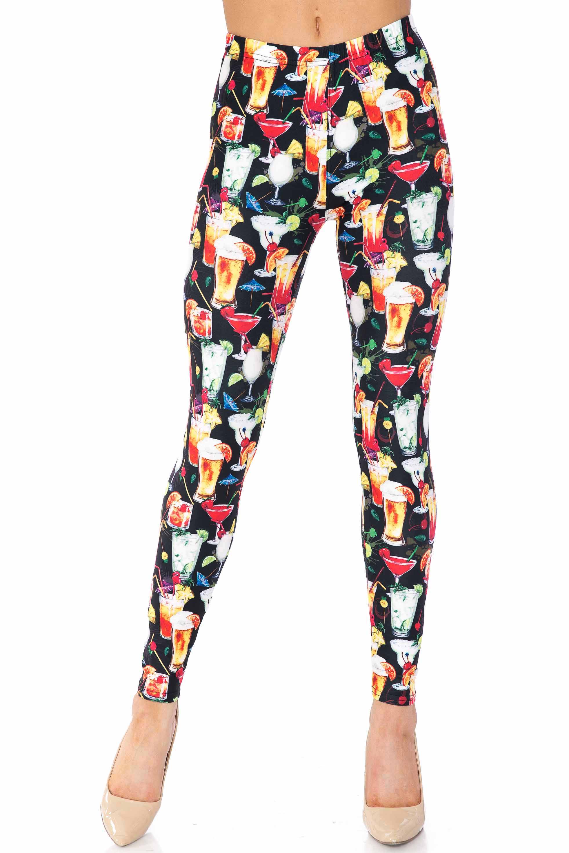 Wholesale Creamy Soft Tropical Cocktails Leggings - USA Fashion™