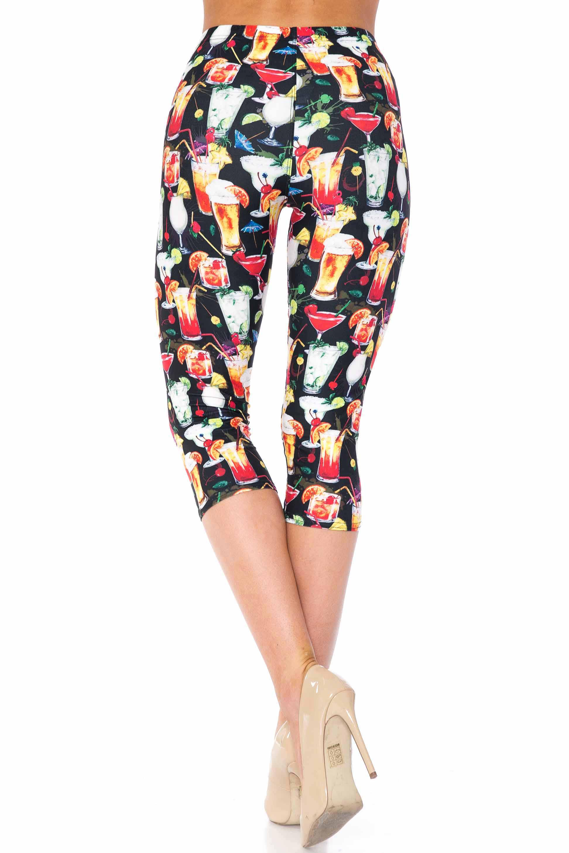 Wholesale Creamy Soft Tropical Cocktails Extra Plus Size Capris - 3X-5X - USA Fashion™