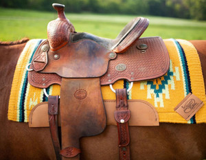 Impact Gel Woven Western Saddle Pad: Summertime Madness - Sweet Lemonade Impact Gel Woven Western Saddle Pad: Summertime Madness - Sweet Lemonade