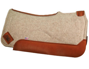 Impact Gel Contour Classic Saddle Pad- Tan with Red Dove Wear Leather Impact Gel Contour Classic Saddle Pad- Tan with Red Dove Wear Leather