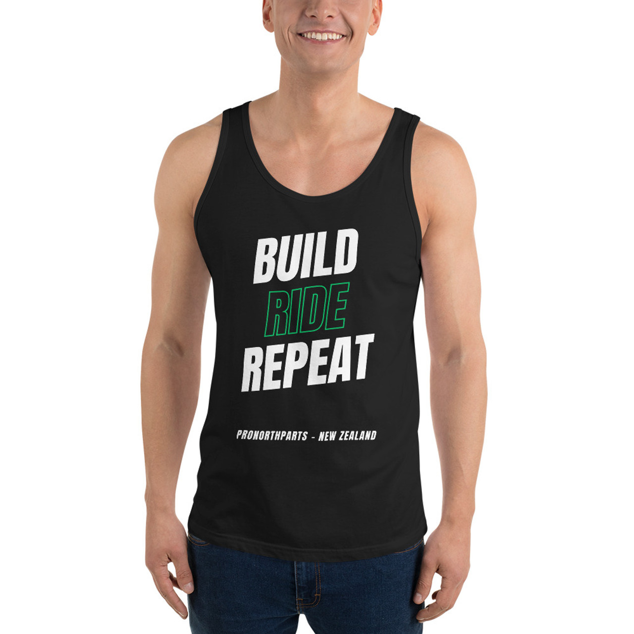 Build Ride Repeat Men's Tank Top Black