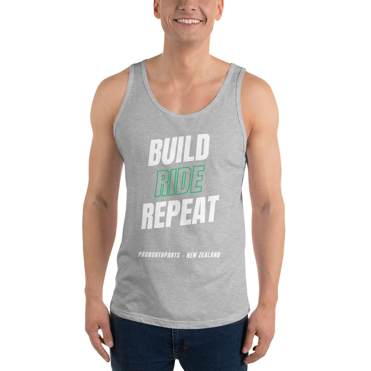 Build Ride Repeat Men's Tank Top Grey