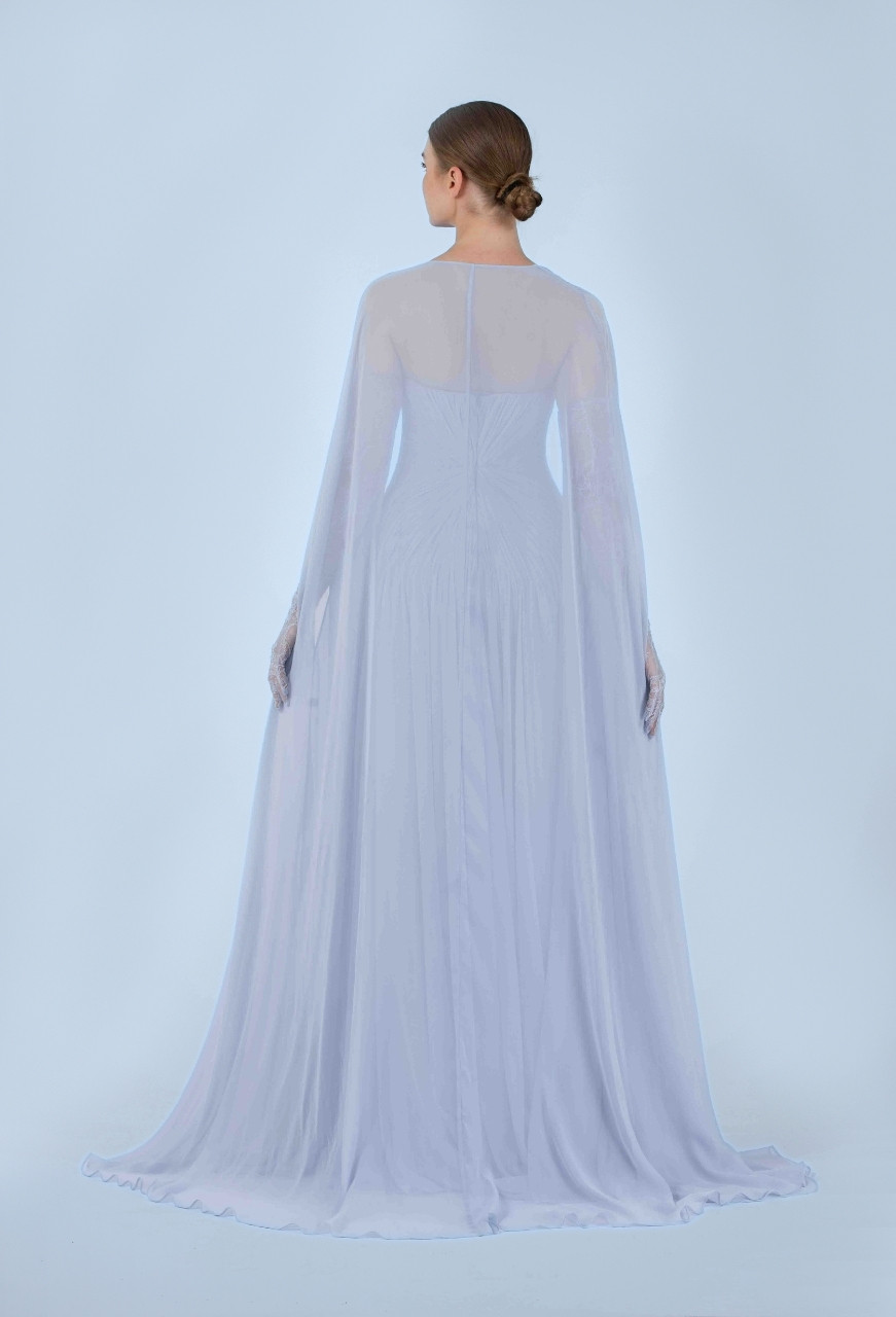 Long cape in georgette-050