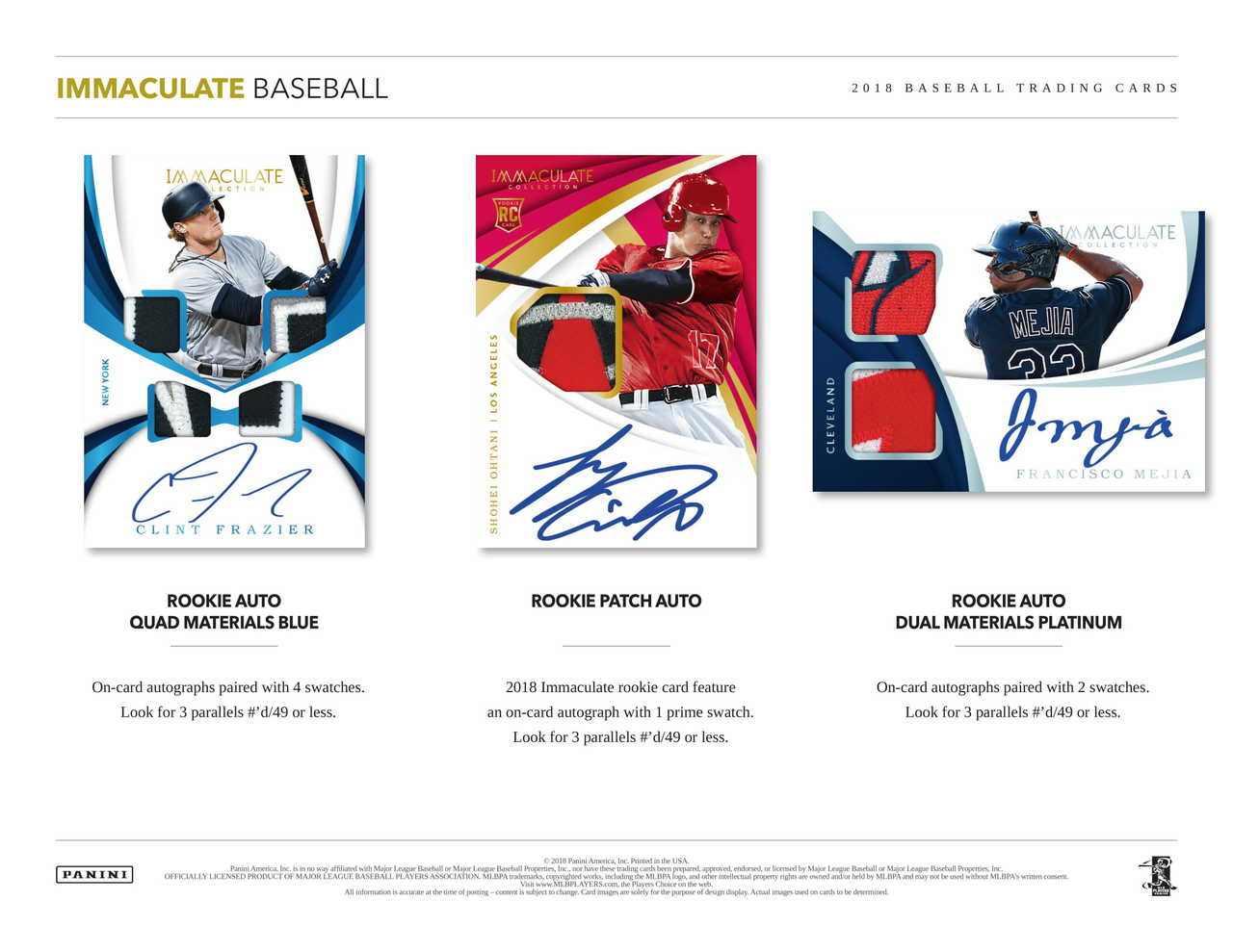 2018 Panini Immaculate Baseball Hobby Box