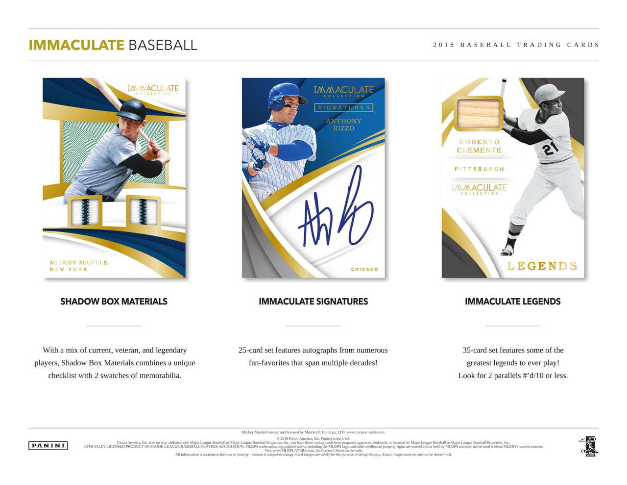 2018 Panini Immaculate Baseball Hobby Box