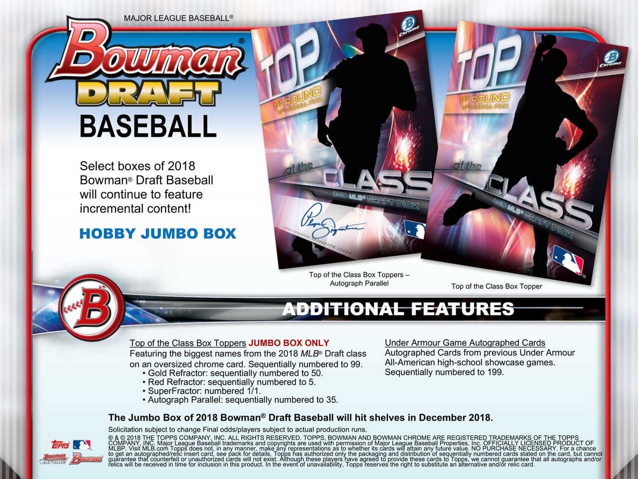 2018 Bowman Draft Baseball Jumbo Hobby Box