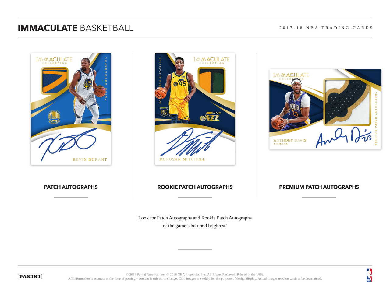 2017/18 Panini Immaculate Basketball Hobby 5 Box Case