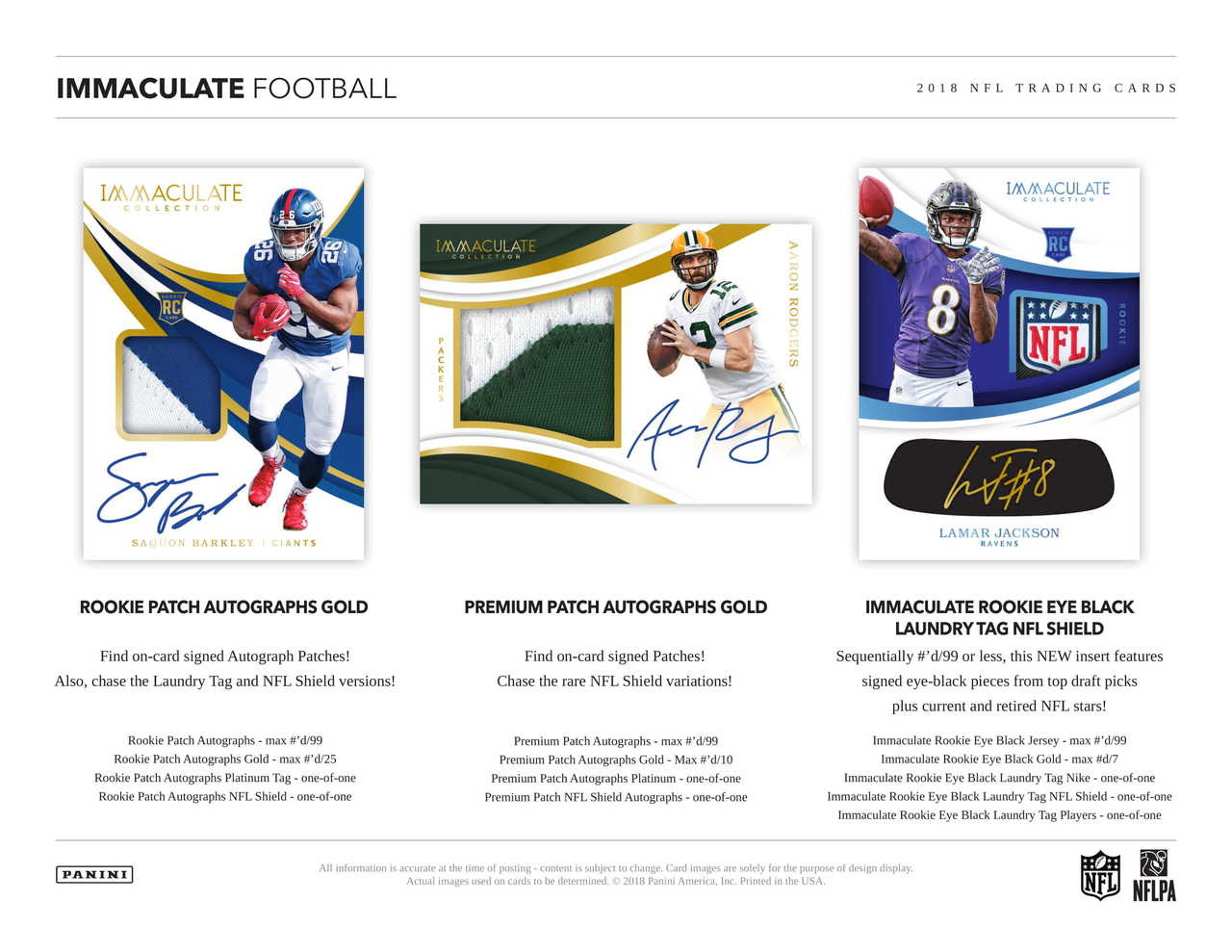 2018 Panini Immaculate Collection Football Hobby 6 Box Case