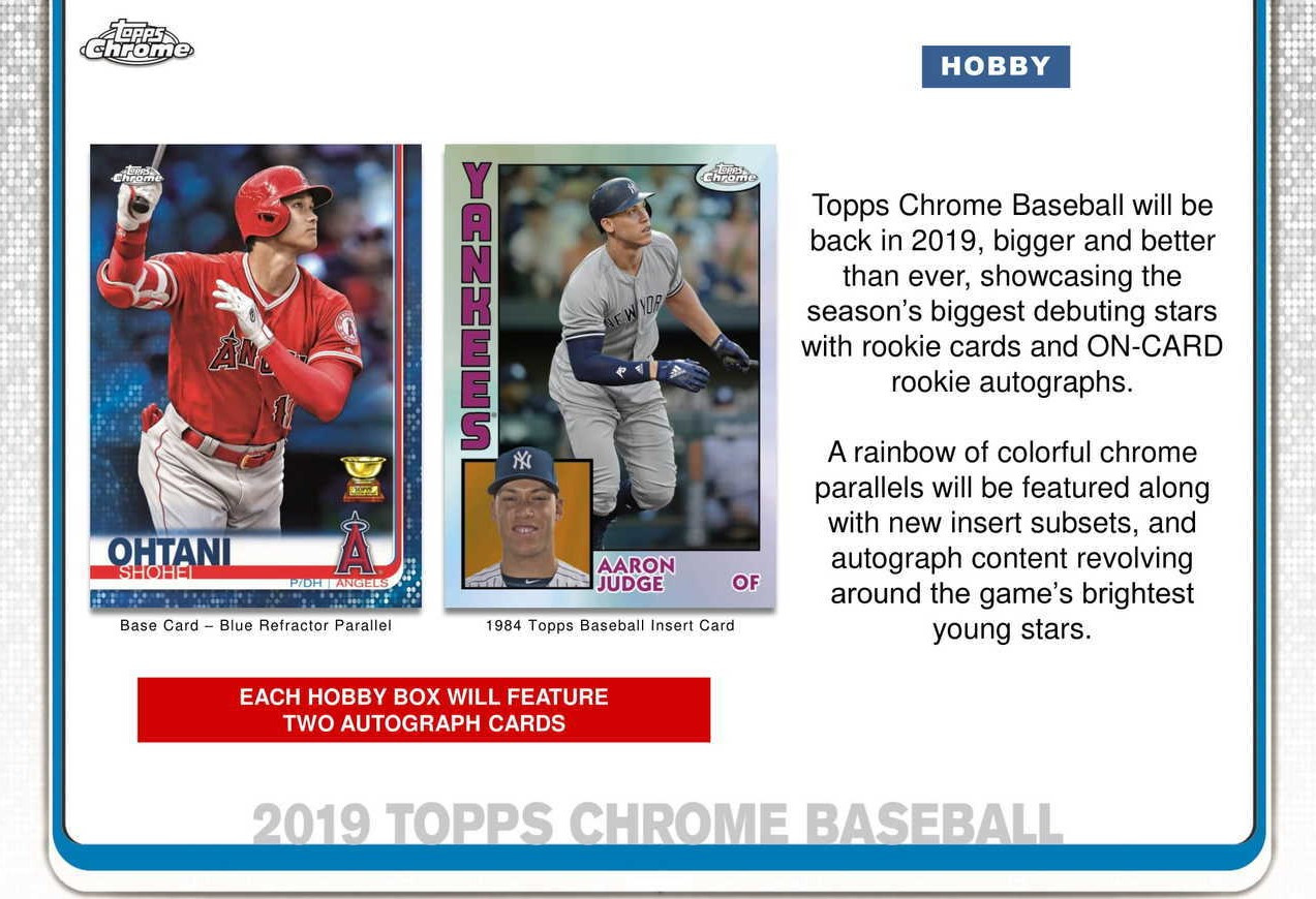 2019 Topps Chrome Baseball Hobby 12 Box Case