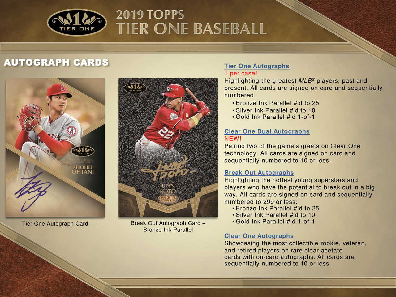 2019 Topps Tier One Baseball Hobby Box 2019 Topps Tier One Baseball Hobby Box