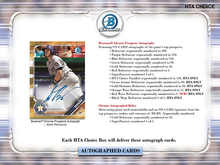 2019 Bowman Chrome Baseball HTA Choice Hobby Box
