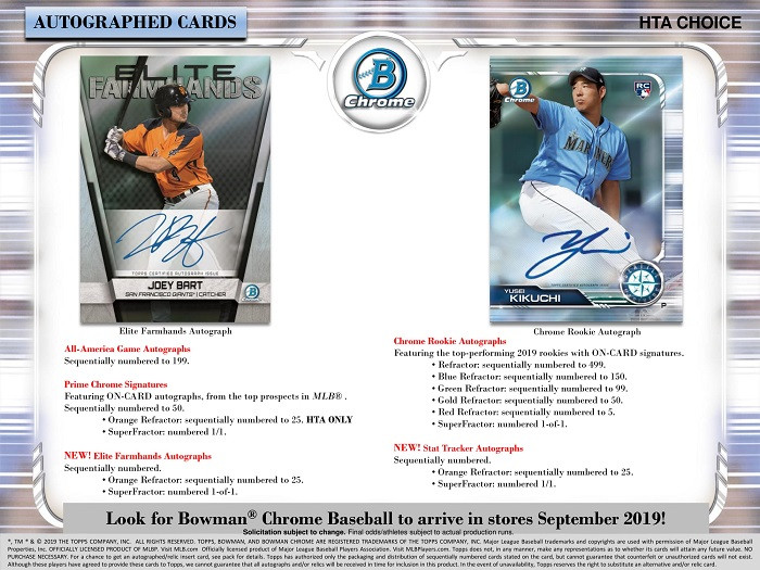 2019 Bowman Chrome Baseball HTA Choice Hobby Box
