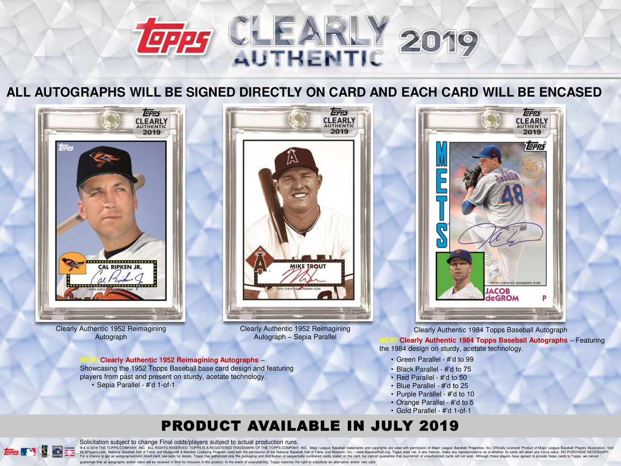 2019 Topps Clearly Authentic Baseball Hobby Box