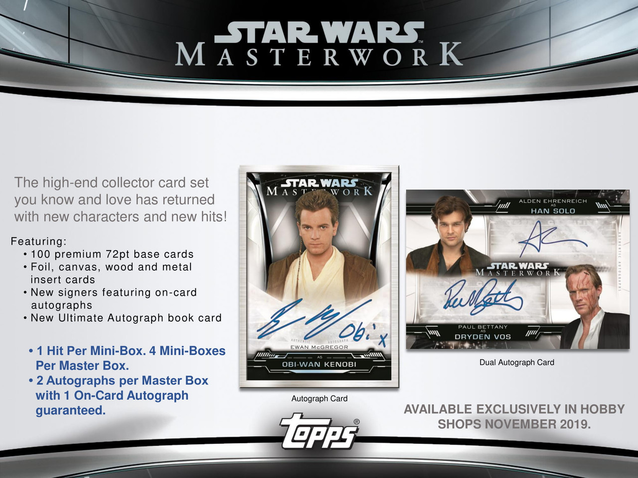2019 Topps Star Wars Masterwork Hobby 8 Box Case