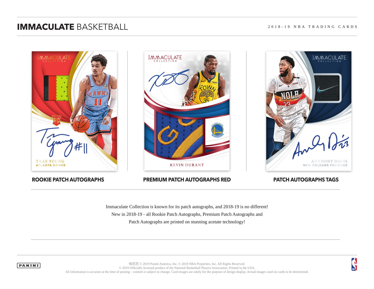 2018/19 Panini Immaculate Basketball Hobby 5 Box Case