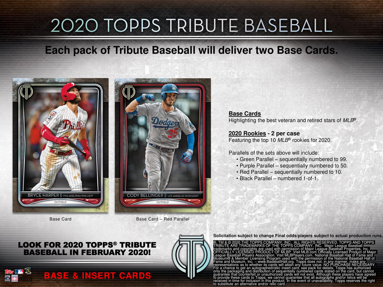 2020 Topps Tribute Baseball Hobby 6 Box Case - Free Shipping