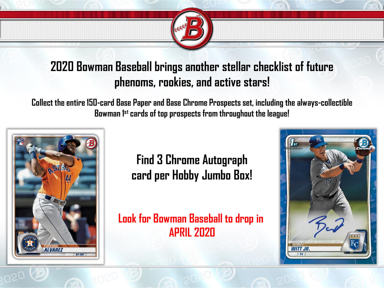 2020 Bowman Baseball Jumbo HTA 8 Box Case